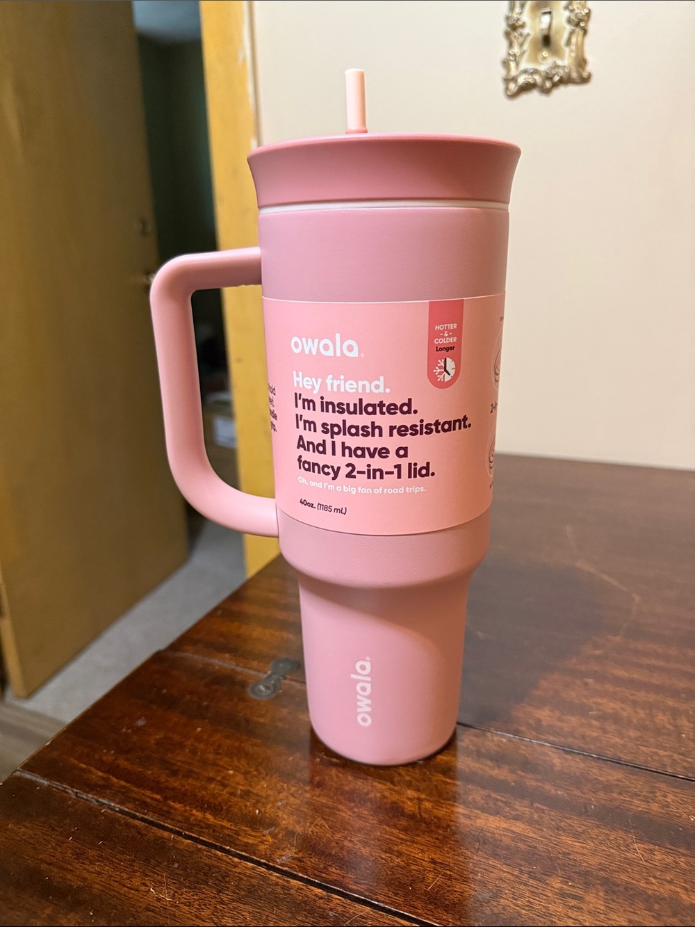 Owala Rosy Dreams Tumbler 400z, Insulated 2-in-1 with Straw Travel Mug